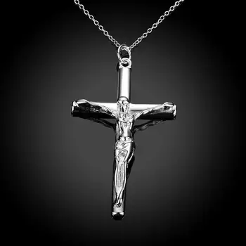 INALIS Dlho Ježiš Kríž Klasický Náhrdelník Prívesok Mužov Jednoduché Medi Chlapec Biela Prívesky Výročie Módne Šperky Nový Príchod