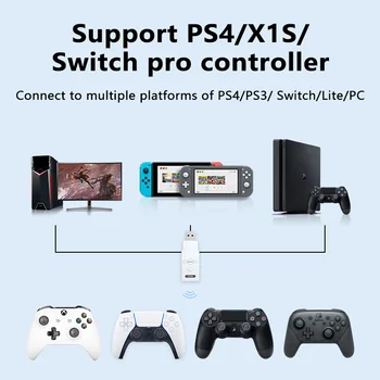 Bezdrôtový Ovládač, Prijímač, Adaptér, Nintendo Prepínač/Lite USB Prevodník pre PS4 PS3, PC Controller Prijímač
