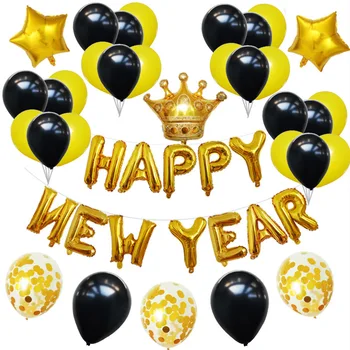Nový Rok Oslava 16-Palcové List Šťastný Nový Rok Hliníkové Balón Nastaviť Nový Rok Party Dekorácie Balón