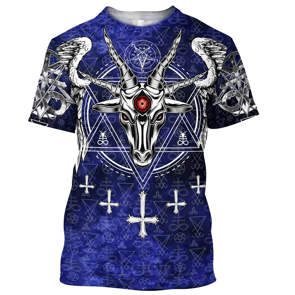 CLOOCL Najnovšie Satan Diabol T-shirts 3D Grafiku Všetky Tlačové Pulóvre Topy Šesť-špicaté Hviezdy Totem Módne Harajuku T Tričko 4