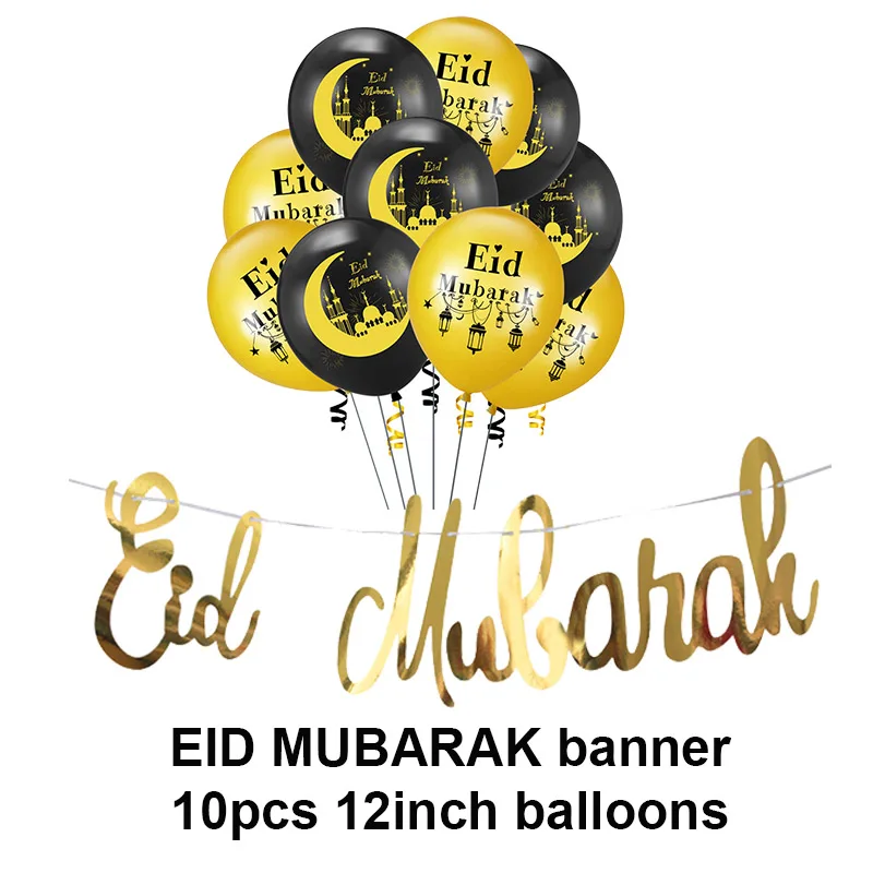 Eid Mubarak List, Hviezdy, Mesiac, Fóliové Balóniky Eid Latex Balónikov Islamskej Moslimských Eid Strana navrhne Eid al-fitr Ramadánu Mubarak Dekor 4