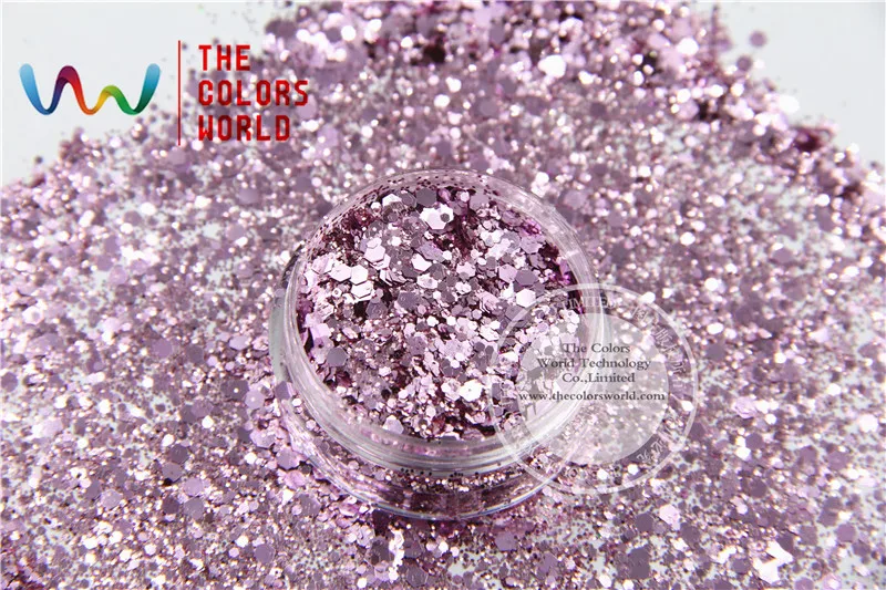 HM2104-264 Mix Ružová jade Farby Hexagon tvary Lesk na nechty umenie ,nechty gel, lak na nechty make-up a DIY dekorácie 4