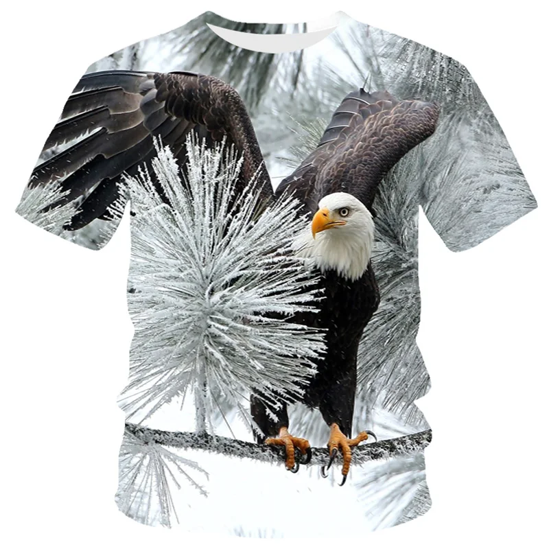 Punk Eagle A Plameň Phoenix Zvierat Grafické Mužov A Žien 3D Print T Shirt Módne O'Neck Krátky Rukáv Nadrozmerné T-Shirt Topy 4