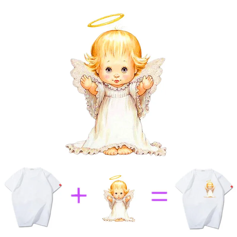 Škvrny Baby Angel Oblečenie Príslušenstvo Diy Oblečenie pre Ženy T-shirt prestupu Papier Železo Ons Nálepky na Oblečenie Patch 4