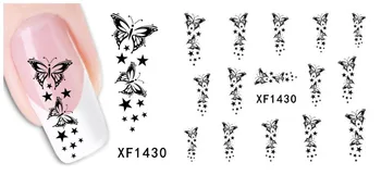 100 Listov XF1422-XF1469 Nail Art Kvet Vody Tranfer Nálepky Nechty Krásy Zábaly Fólie poľský Obtlačky Dočasné Tetovanie Vodotlač