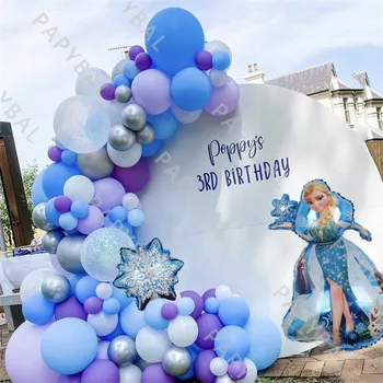 1Set Disney Mrazené Elsa Princess Narodeniny Balón Arch Garland Auta Modré Balóniky Set Baby Sprcha Deti Narodeniny Globos Dekorácie