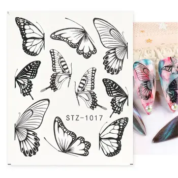 Čierny Motýľ Nechty, Nálepky, Nálepky Biely Kvet Lepidlo Na Manikúru, Ozdoby Dizajn Pre Nail Art Manikúra Dekorácie Salón