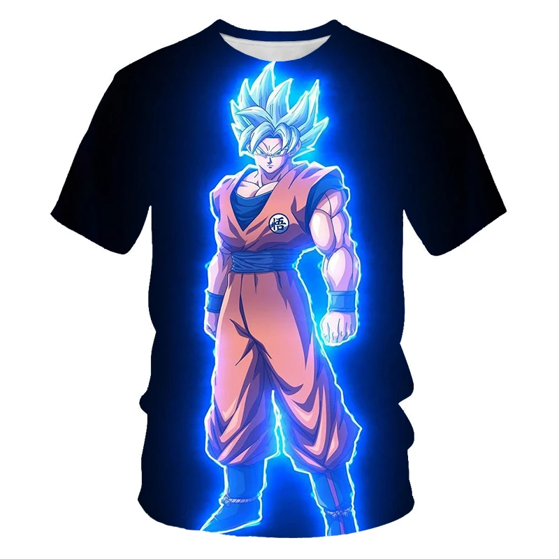 2021 nové T-shirt O-Krku 3D tlač krátky rukáv Ležérny štýl Dragon-Lopta Super-Super-Super Saiyan Goku Topy Lete Homme pánske Oblečenie 5