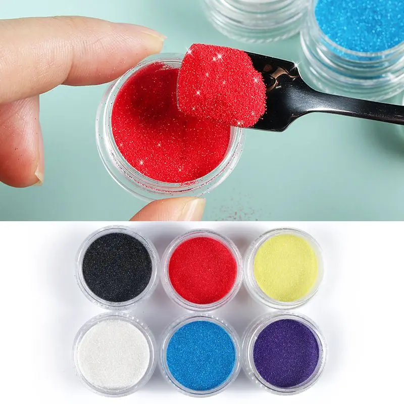 6 Farieb Zimný Sveter Farby na Nechty, Glitter Práškového Cukru Povlak Účinok Nail Art Pigment Prach pre DIY Manikúra Dizajn, Dekorácie 5