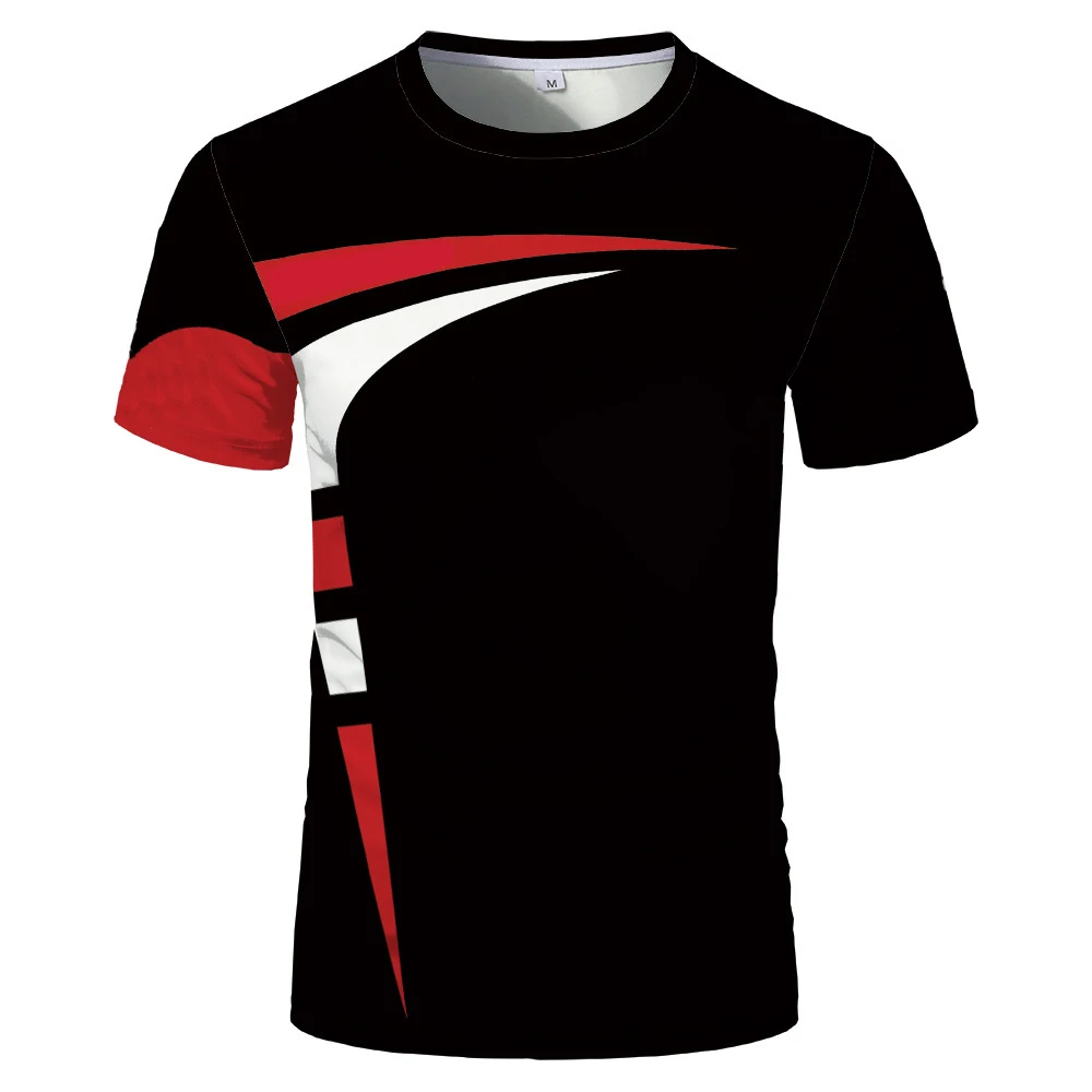 Letné Módne Športové O-Krku Bežné Krátky Rukáv Trendy pánske 3D Vytlačené Priedušná T-Shirt Top 5