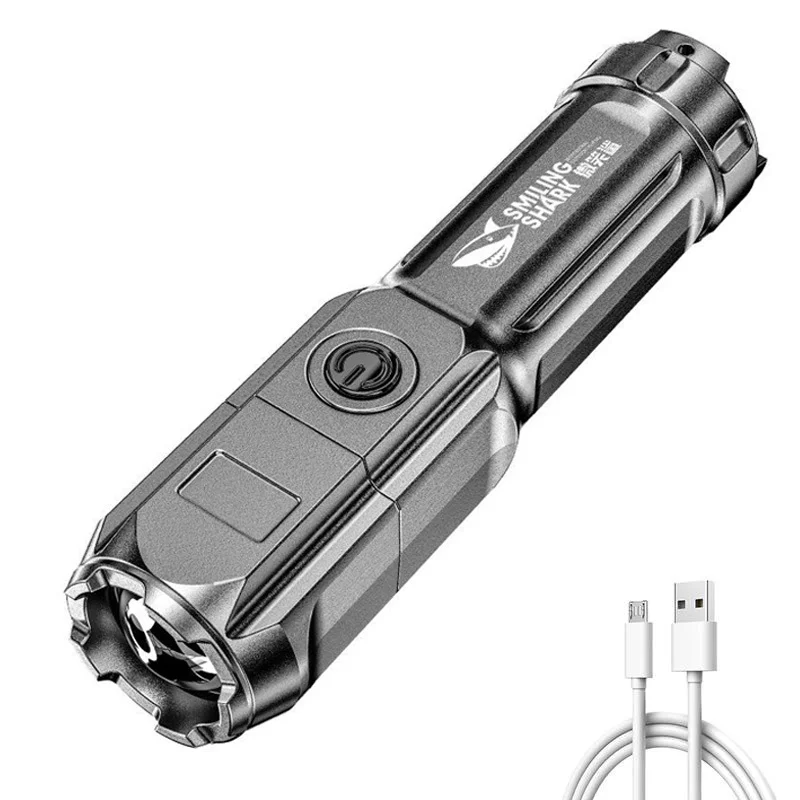 Multi-Funkcia Ultra Jasné Blesky ABS Silné Svetlo so Zameraním Bleskové Svetlo, USB Nabíjateľné Zoom Xenon Sily Vonkajšie Horák 5