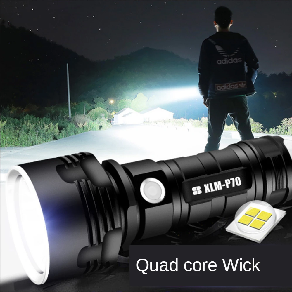 Super Jasné LED Baterka Prenosné L2 XHP50 Taktické Pochodeň USB Nabíjateľné Nepremokavé Pochodeň Ultra Svetlé Svietidla, Camping 5