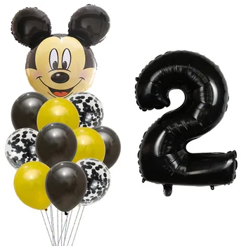 12pcs Konfety Balón Mickey Minnie Mouse Fóliové Balóniky Počet Balónov Baby Sprcha Narodeninovej Party Dekorácie Deti Vzduchu Globos