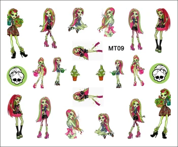 Nový 1 Listy Nechtov MT01-12 Cartoon Lebky Monster Pet Dievča Hot Nail Art Vody Prenos Odtlačkový Nálepkou, Vysokej Kvality Tetovanie Pre Nechtový