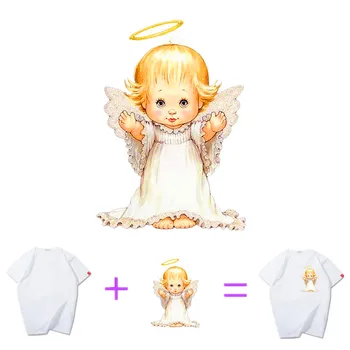 Škvrny Baby Angel Oblečenie Príslušenstvo Diy Oblečenie pre Ženy T-shirt prestupu Papier Železo Ons Nálepky na Oblečenie Patch 4