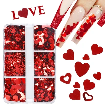 8G Pop Nail Art Lesk Láska Srdce Valentines Flitrami Laser Ružová, biela Paillette Nail Art, Ozdoby