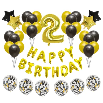 41pcs Číslo 18 Narodeninové Balóny 1 2 3. Happy Birthday 30 Rokov Dekorácie Gold A Black Chlapec Dievča Dodávky 4