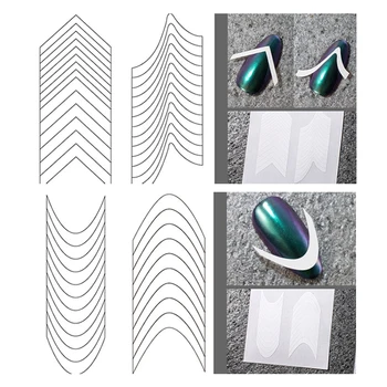 1Packs Biela francúzska Manikúra Pásy Nail Art Forme Okraji, Prevedie Nálepky DIY Line Tipy