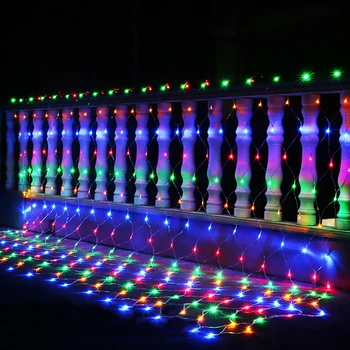 3M x 2 M 200 LED Čistý Svetelný Záves Čistý String Svetlo 1,5 x 1,5 M 96LEDs Vonkajšie Domov Nový rok Vianočné Svetelné dekorácie 220V 110V 3