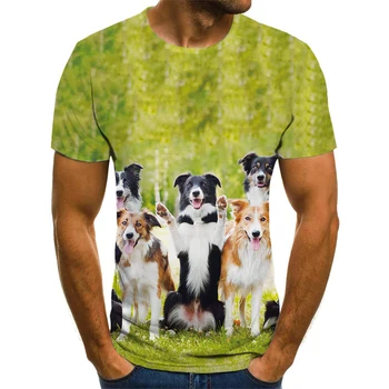 Módne Leto Mužov Zábavnej 3D Kawaii Šteňa T-Shirt Módne Unisex Dospelých o-Krku Krátky Rukáv Priedušná Zvierat Nadrozmerná Top 0
