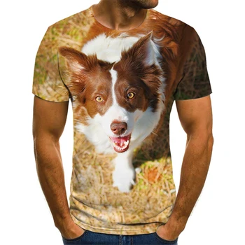 Módne Leto Mužov Zábavnej 3D Kawaii Šteňa T-Shirt Módne Unisex Dospelých o-Krku Krátky Rukáv Priedušná Zvierat Nadrozmerná Top 1