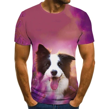 Módne Leto Mužov Zábavnej 3D Kawaii Šteňa T-Shirt Módne Unisex Dospelých o-Krku Krátky Rukáv Priedušná Zvierat Nadrozmerná Top 3