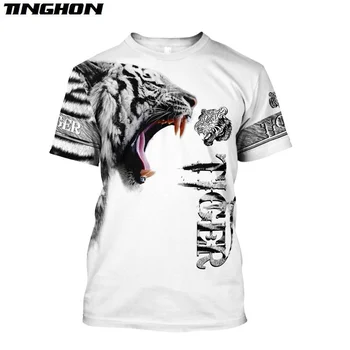 XS-7XL Lete Muži t-shirt Premium Tiger Pokožky 3D Vytlačené T-Shirt Harajuku Bežné krátke Sleeve Tee tričká Unisex topy TM009