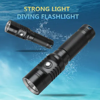 Super Svetlo, 3 Režimy Ourdoor Baterka Indikátor Batérie Vodotesné Svetlo Podmorské Potápanie Svetlo Potápanie LED Ponoriť Baterka 4