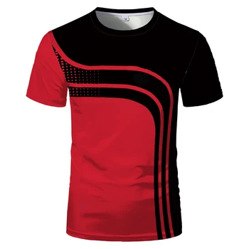 Letné Módne Športové O-Krku Bežné Krátky Rukáv Trendy pánske 3D Vytlačené Priedušná T-Shirt Top 0