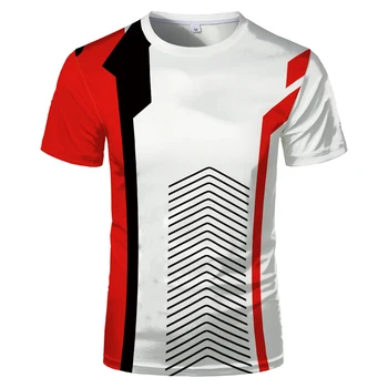 Letné Módne Športové O-Krku Bežné Krátky Rukáv Trendy pánske 3D Vytlačené Priedušná T-Shirt Top 2