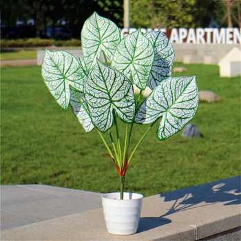 Veľké Umelé Monstera Zelené Rastliny Tropického Falošné Palma Pobočiek Plastové Banyan Leaf Svadobné Domáce Dekorácie Príslušenstvo
