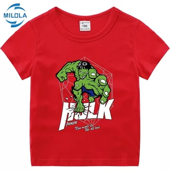Disney Baby Boy Šaty Cartoon Marvel Superhrdina Hulk Tlačiť T-shirt Bavlna Lete Batoľa Deti Topy Tees, Dievčatá, Deti, Oblečenie