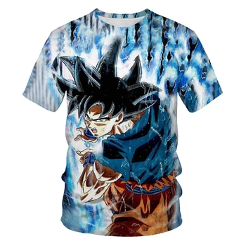 2021 nové T-shirt O-Krku 3D tlač krátky rukáv Ležérny štýl Dragon-Lopta Super-Super-Super Saiyan Goku Topy Lete Homme pánske Oblečenie 4