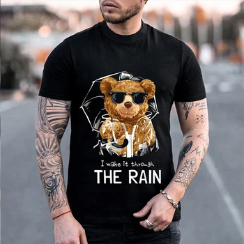 Roztomilý Medvedík T-Shirt 2021 Pohodlné a Priedušná T-Shirt Ležérne pánske Letné 3D-Vytlačené Veľkými T-Shirt 110-6XL