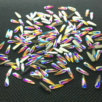 50Pcs Nail Art, Kamienky Kamienkami Diamond Nechtov Šperky Slza Sklo Krištáľ 3D Rainbow Lesk Nechtov Charms Výzdoba v Tvare Kameňa