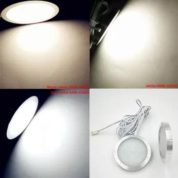 12V LED Svetlo Pod Skrinku 2,5 W Kuchyňa Puk Svetlá, skrine, blub, Pripojiteľná bar lampy, nočné lampičky, Skriňa domáce Dekorácie