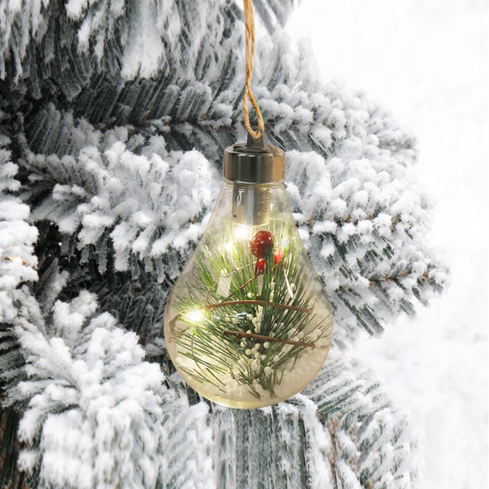 1/6Pcs LED Vianočné Ozdoby na Vianočný Strom Dekorácie Prívesok Žiarovka Loptu Vianočné Svetelné Dekorácie Vianočné Led Žiarovka