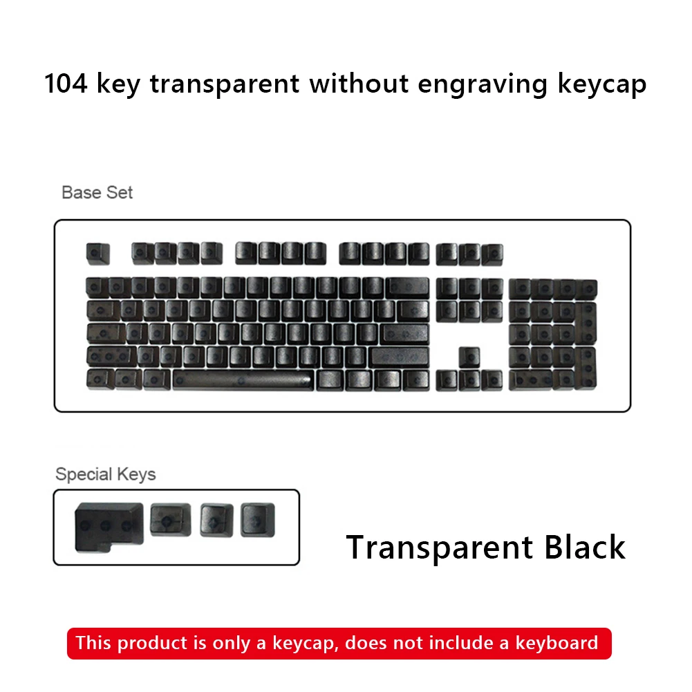 104pcs Prázdne Transparentné Mechanické Podsvietenia Klávesnice ABS Keycaps Stolný Počítač Podsvietené Tlačidlo Spp