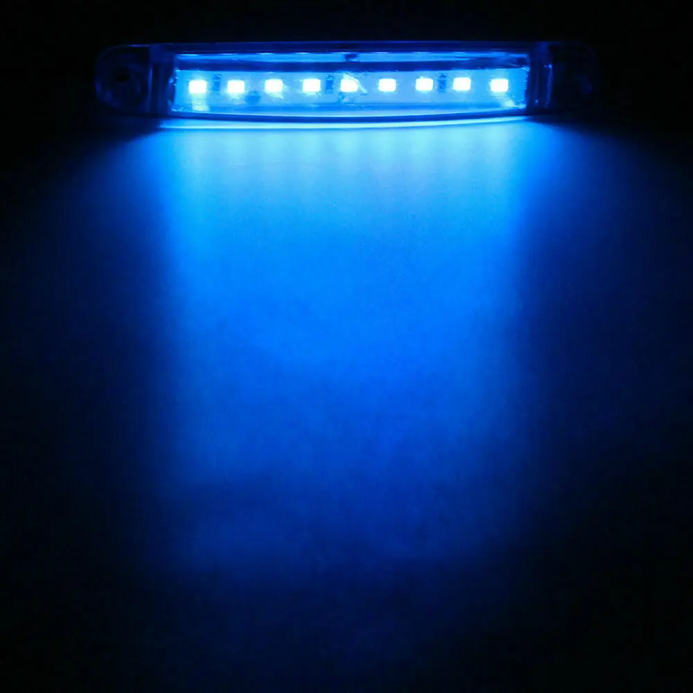 10pcs Modré LED Nákladných Prívesov Odbavenie Strane Značku Van Svetlá 12V Vodotesné Svietidlo Pre Autobusy/Trucks/Prívesy/Nákladné automobily
