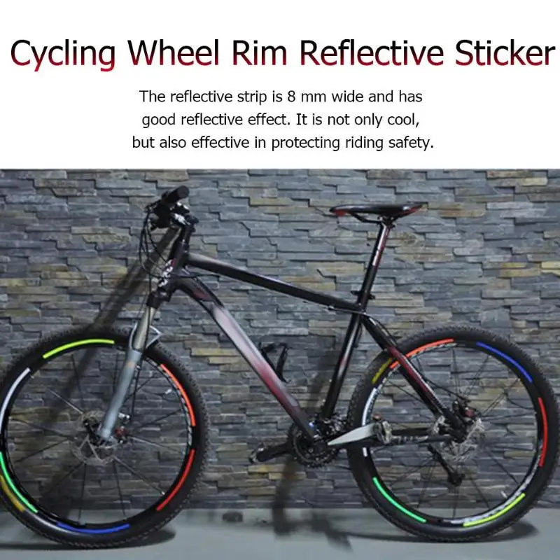 1pc 26-Palcový Reflexné Pásky Fluorescenčné Bicykli Nálepky MTB Bike Nálepky, jazda na Bicykli Kolesa Rim Reflexné Nálepky na Bicykel DecoAccessories 0