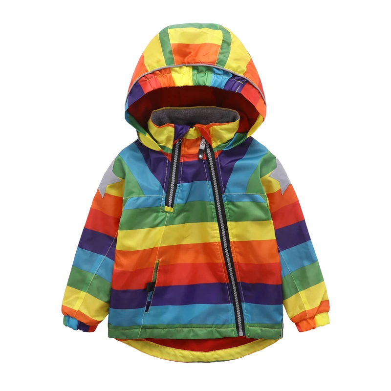 2019 Nové Detské Bunda Pre Dievčatá Rainbow Teplé Kabáty Windbreaker Pre Dievčatká Oblečenie Bundy Jeseň Deti Vrchné Oblečenie 0-5 Y