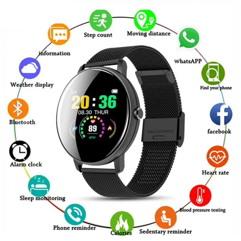 2021 Full Touch Smart Hodinky Mužov Krvného Tlaku, Tepovej frekvencie Kolo Smartwatch Ženy Nepremokavé Športové Hodiny Pre Android, IOS