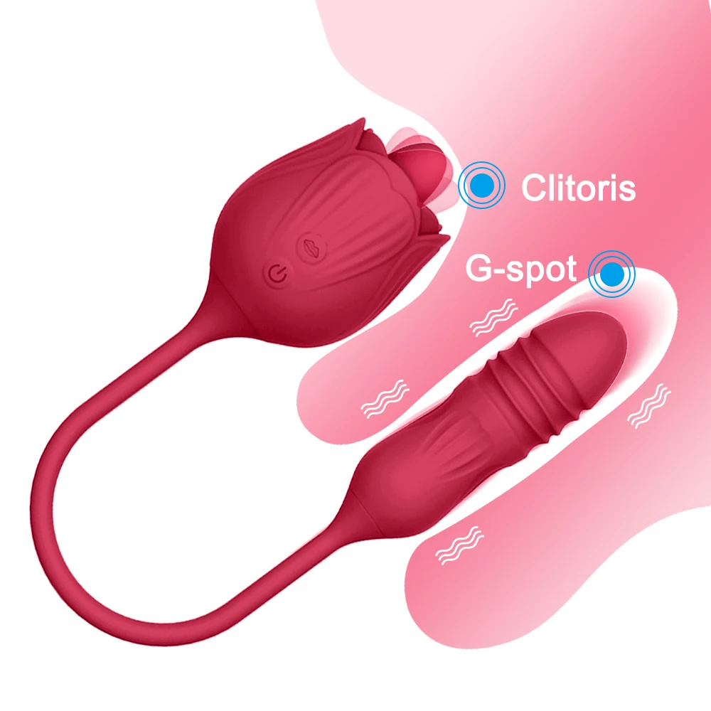 2022 Rose Vibrátor Hračka Pre Ženy Stimulátor Klitorisu Ústne Jazyk Lízanie S Robertek Tlačením Vibračné Vajíčko Sexuálne Hračky Žena