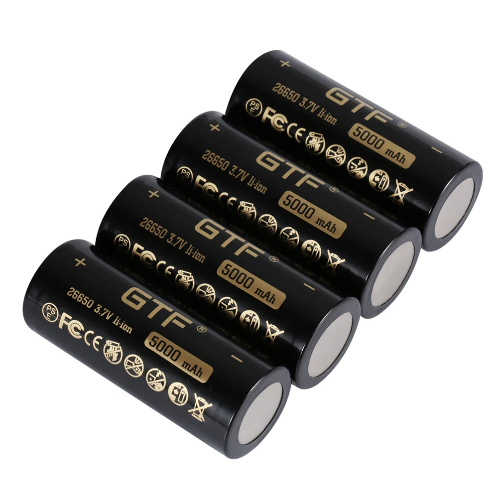 26650 Batéria 3,7 V 5000mah 26650 50A Nabíjateľné lítiové Batérie, LED Baterka Pochodeň Svetla Akumulátor s Vysokou Kapacitou 26650 0