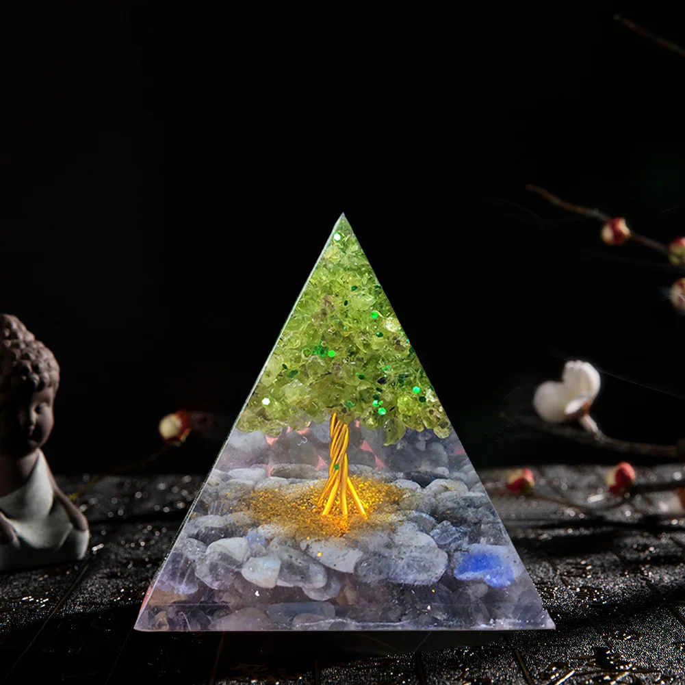 3D Crystal Pyramídy Ozdoby Uzdravenie Orgone Veža, Pyramídy Zhromaždiť Bohatstvo, Šťastie Home Office Darček Ornament, Dekorácie, Doplnky