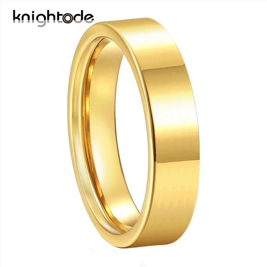 6 mm Gold Volfrámu Prstene pre Mužov, Ženy, Svadobné Kapely Ploché Leštenie Dokončiť Pohodlie, ktoré Zapadajú Napísať Záznam Názov