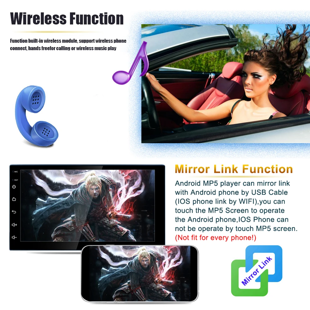 7 palcový Kapacitný Displej pre Android 10 1G+16 G Auto, WiFi, FM Rádio, Bluetooth-kompatibilné Auto Multimediálne Zvukové GPS Navigácie Playe 0