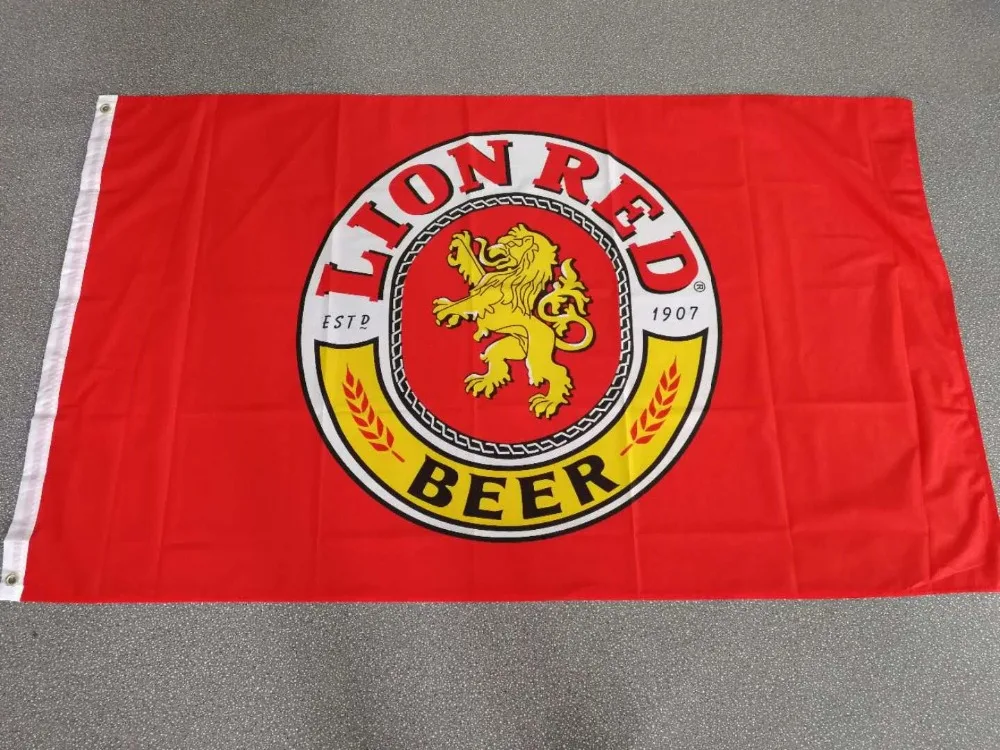 90*150 cm lev červené pivo vlajkou za reklamu, propagáciu