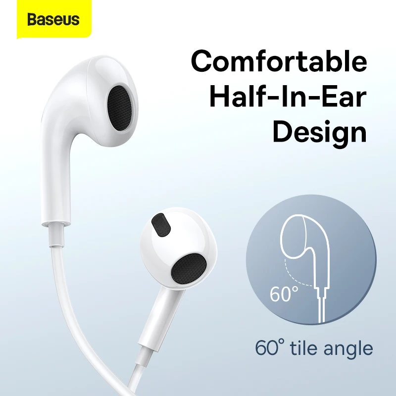 Baseus Encok Typ-C bočná in-ear Káblové Slúchadlá Športové Slúchadlá Headset mikrofón diaľkové ovládanie Pre Samsung Huawei Xiao