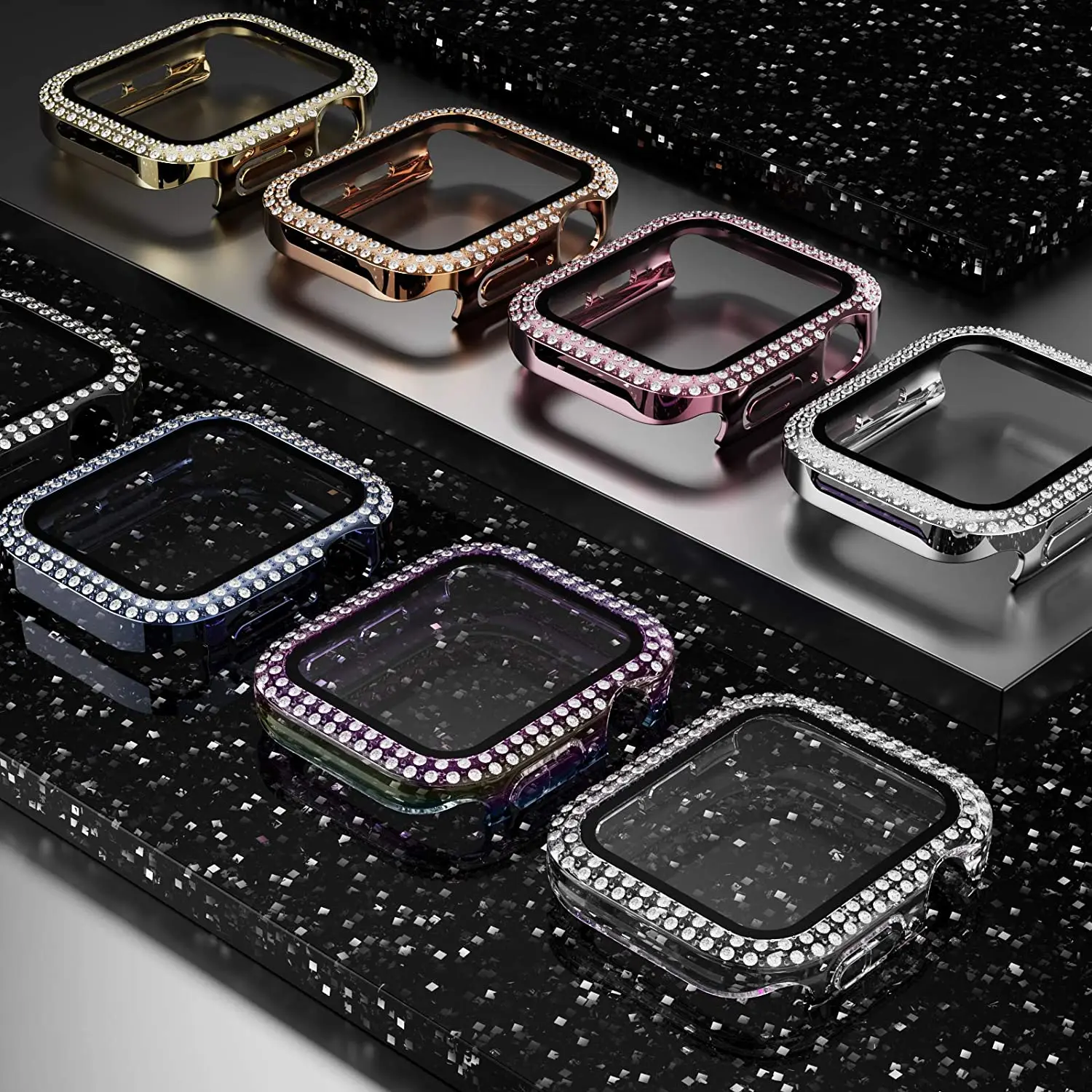 Diamantový obal Pre Apple hodinky 40 mm 42mm 38 mm Príslušenstvo Bling Nárazníka Chránič Kryt iWatch series 3 4 5 6 se